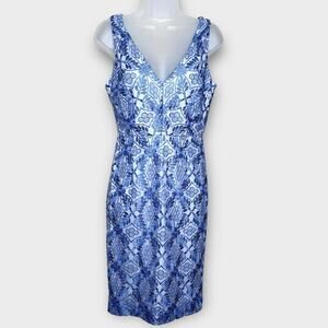 ERIN Fetherston Blue Embroidered Lace Overlay Cocktail Dress Size 2 Swiftie